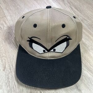 VTG 1996 Taz Looney Tunes Snapback Hat Six Flags Tan Black Cap